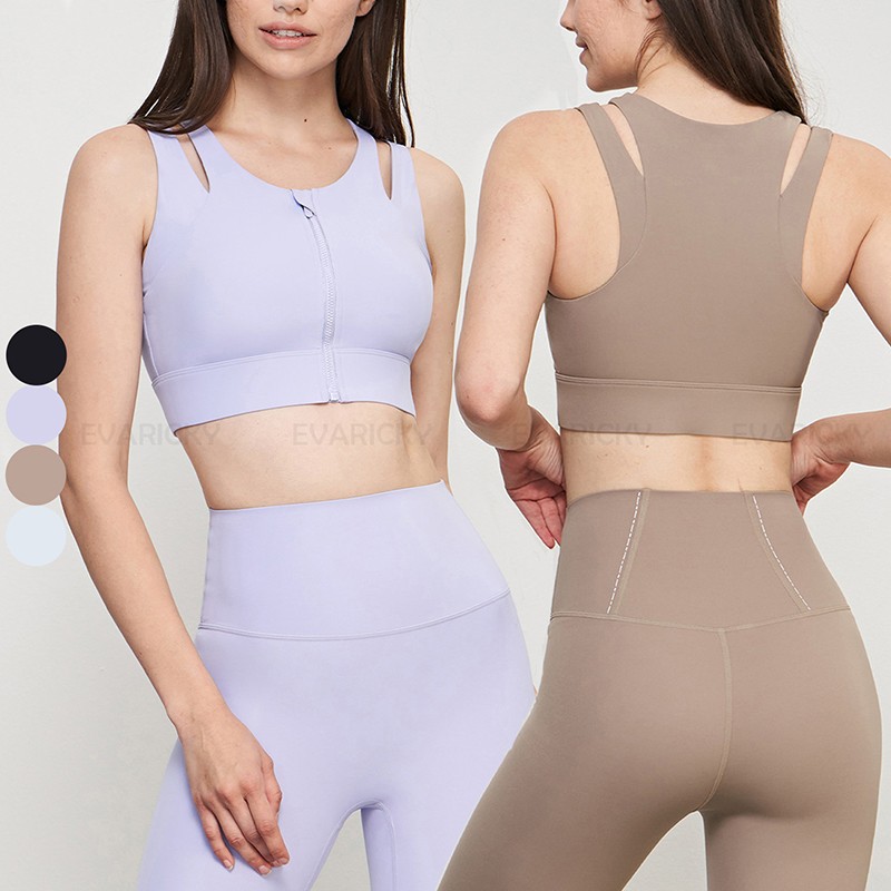 Přední zip pevné podložky sportovní podprsenky